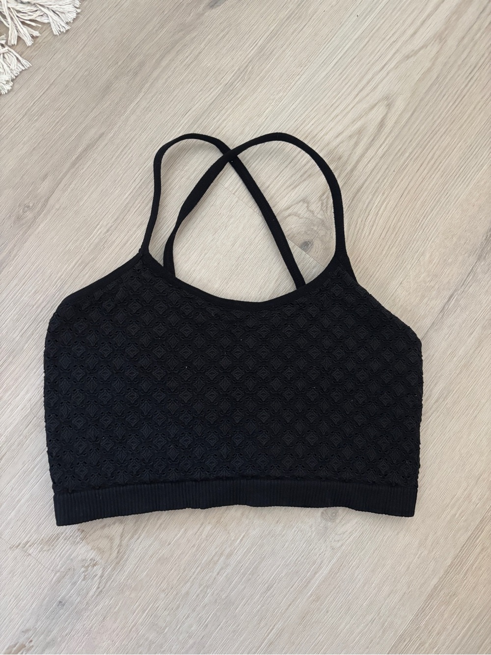 Black Bralette with Cross-Back Straps